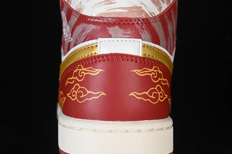 All Categories Air Jordan Jordan Series Basketball Shoes Air Jordan 1 Mid Air Jordan 1 Mid AJ1 Joe 1 Year of the Horse Limited Chinese Cultural Leisure Sneakers DQ8426-105